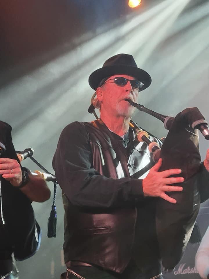 Kevin Regan playing bagpipes